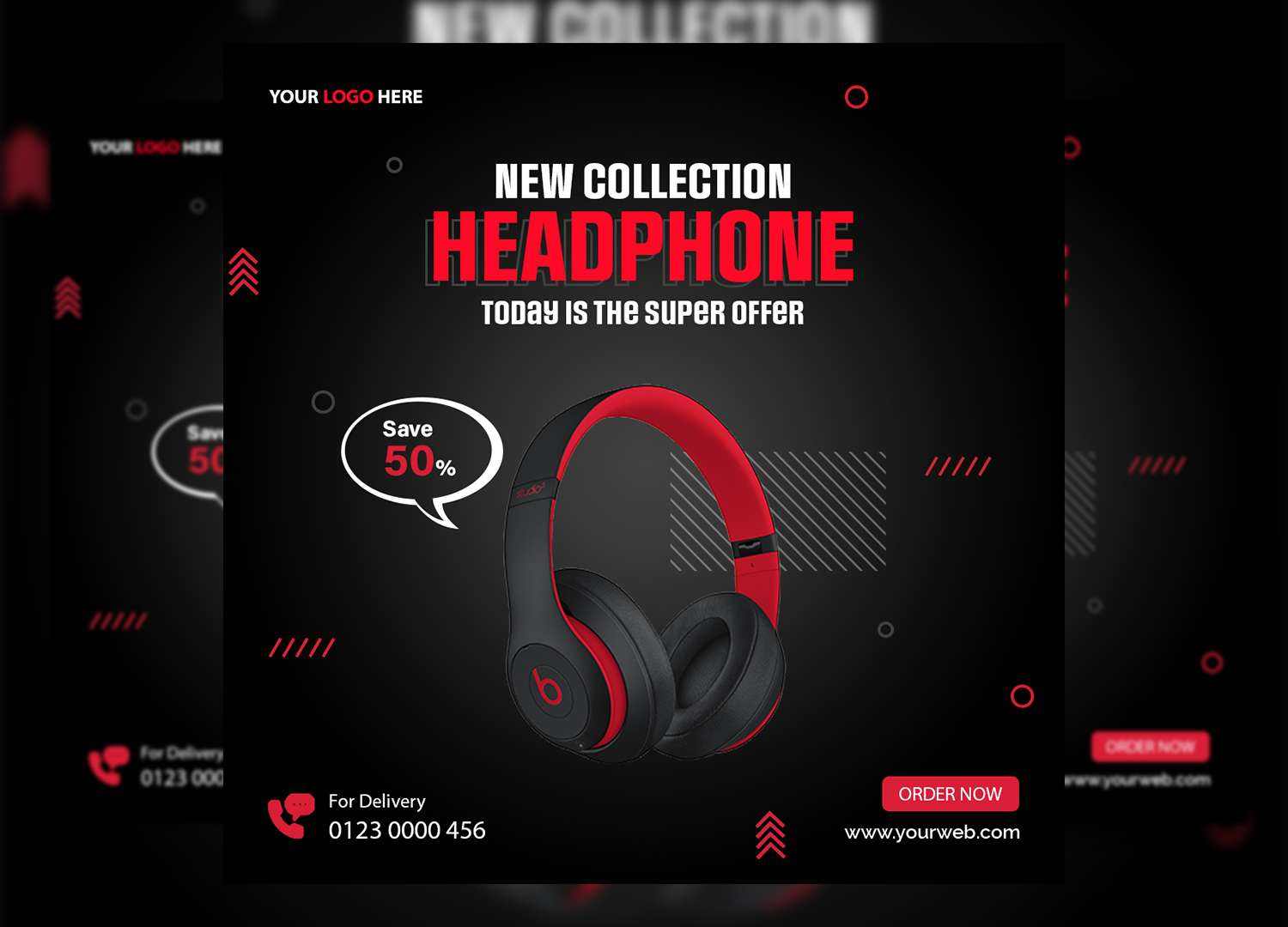 Headphone post mockup